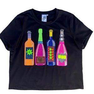 NWT Queen of Sparkles Neon Bottles Top